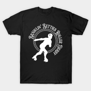 Brawlin' Betties Roller Derby - White Logo T-Shirt